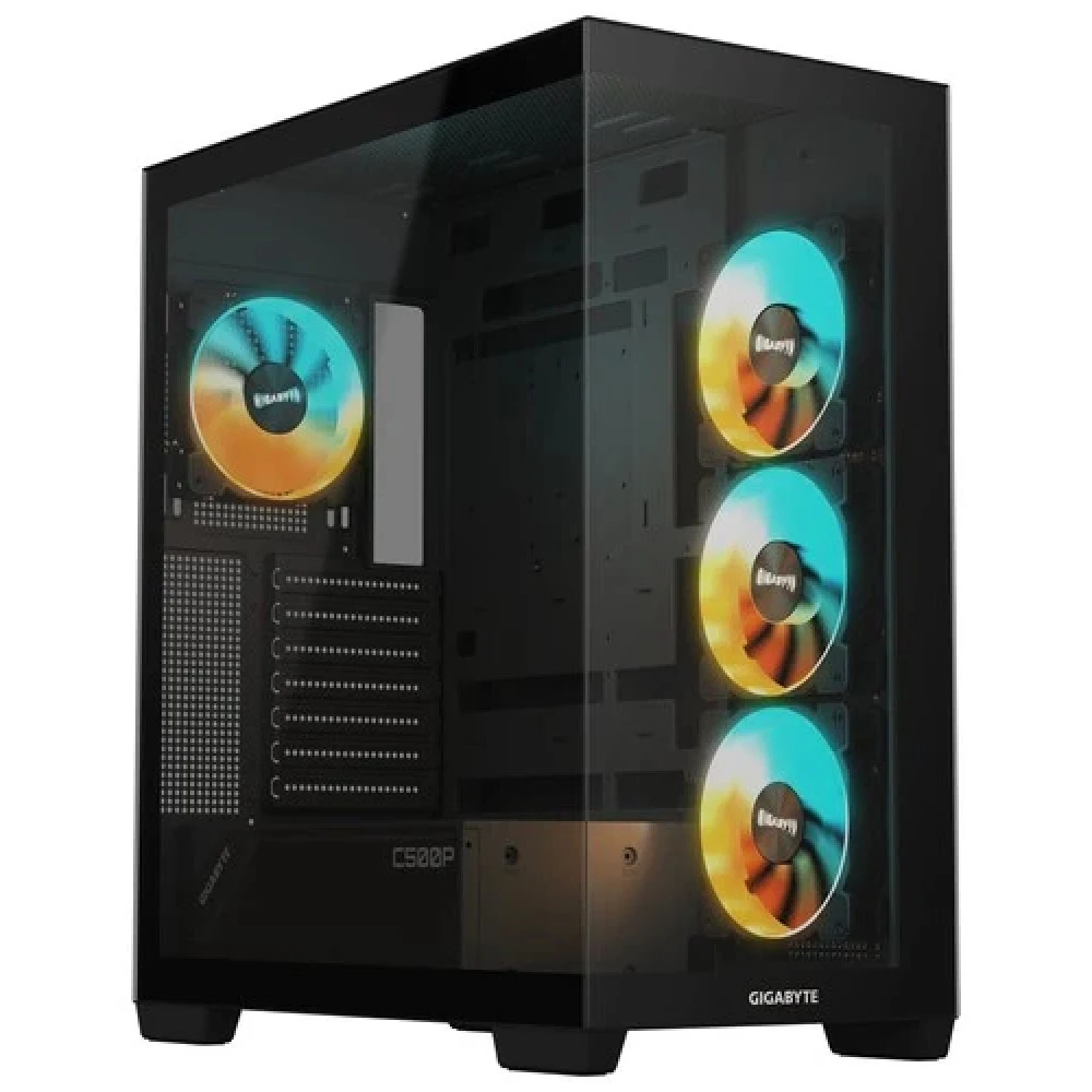 Корпус Gigabyte GB-C500P ST черный без БП ATX 3x120mm 6x140mm 2xUSB3.0 1xUSB3.1 audio bott PSU