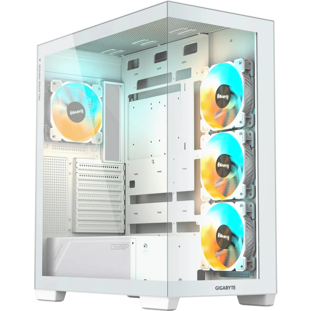 Корпус Gigabyte GB-C500PI ST белый без БП ATX 3x120mm 6x140mm 2xUSB3.0 1xUSB3.1 audio bott PSU