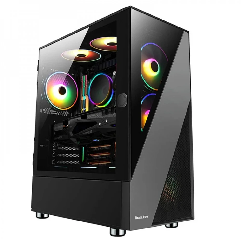 Компьютерный корпус, Huntkey, GX660T, ATX/Micro ATX, USB 1*3.0/2*2.0, HD-Audio+Mic, Кулер 3*12см ARGB, Высота процессорного кулера до 160 мм, Длина VGA до 330мм, 2*3.5"/3*2.5", Слот 7, Толщина 0,5мм
