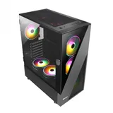 Компьютерный корпус, Huntkey, GX660T, ATX/Micro ATX, USB 2*3.0/2*2.0, HD-Audio+Mic, Кулер 3*12см ARGB, Высота процессорного кулера до 160 мм, Длина VGA до 330мм, 2*3.5"/3*2.5", Слот 7, Толщина 0,5мм