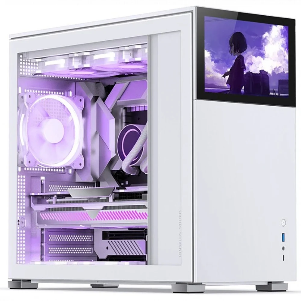 Компьютерный корпус, Jonsbo, D41 STD SCREEN, D41 STD SC White, Mid-Tower, ATX/M-ATX, USB Type-C*1, USB 3.0*1, Audio+Mic, Высота процессорного кулера до 168 мм, Длина видеокарты до 400 мм, 2*3.5/3*2.