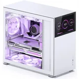 Корпус без блока питания/ Корпус JONSBO D41 STD SC White ATX без БП, боковая панель из закаленного стекла, 8" Color TFT-LCD screen, mini-ITX, micro-ATX, ATX, белый