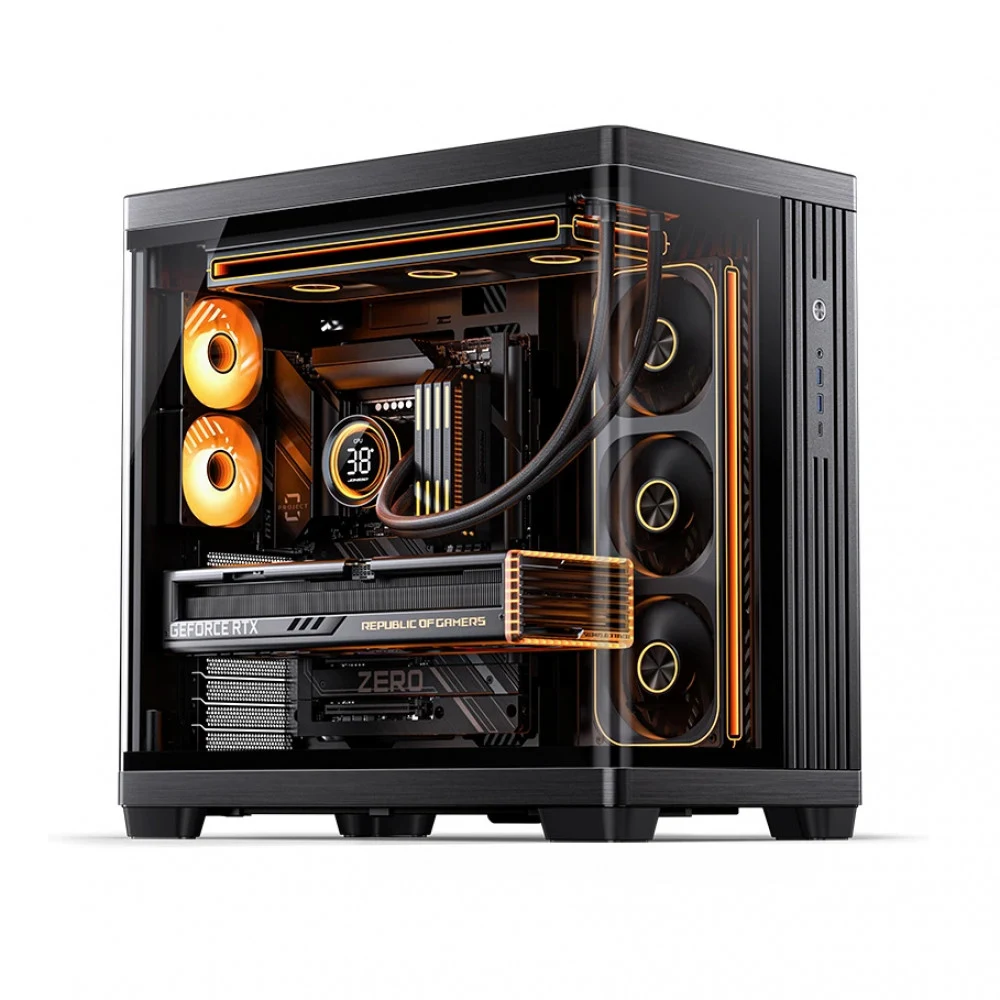 Компьютерный корпус, Jonsbo, TK-4 Black, TK-4 Black, ATX / Micro-ATX / Mini-ITX, 2*3.5"/2*2.5", Высота кулера до 175 мм, Длина VGA до 460 мм, 495х298.6х495 мм, Без Б/П, Черный