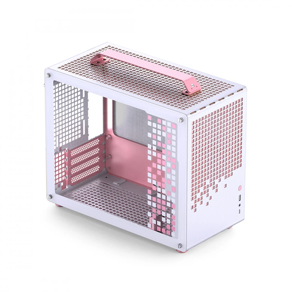 Компьютерный корпус, Jonsbo, Z20, Z20 WH-Pink, Mini-Tower, Mini-ITX/Micro-ATX, USB 3.2 Type-A*1/USB 3.2 Type-C*1/Audio+Mic*1, Высота процессорного куллера 164мм, Длина VGA до 363мм, 3*2,5"/1*3,5", С