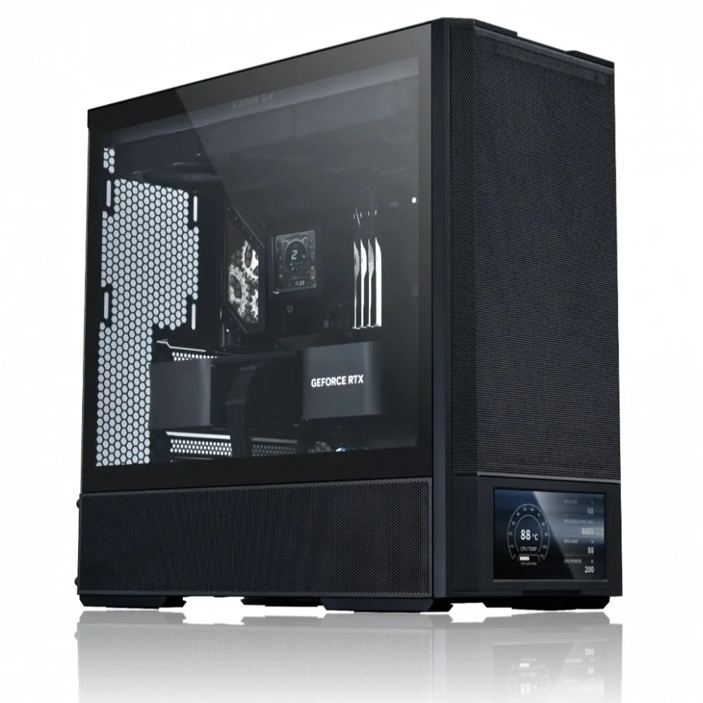 Корпус Lian Li LanCool 207, Midi Tower, ATX, m-ATX,m-ITX,Digital Black,2x3.5"/2x2.5",2xUSB3.0, USB-C