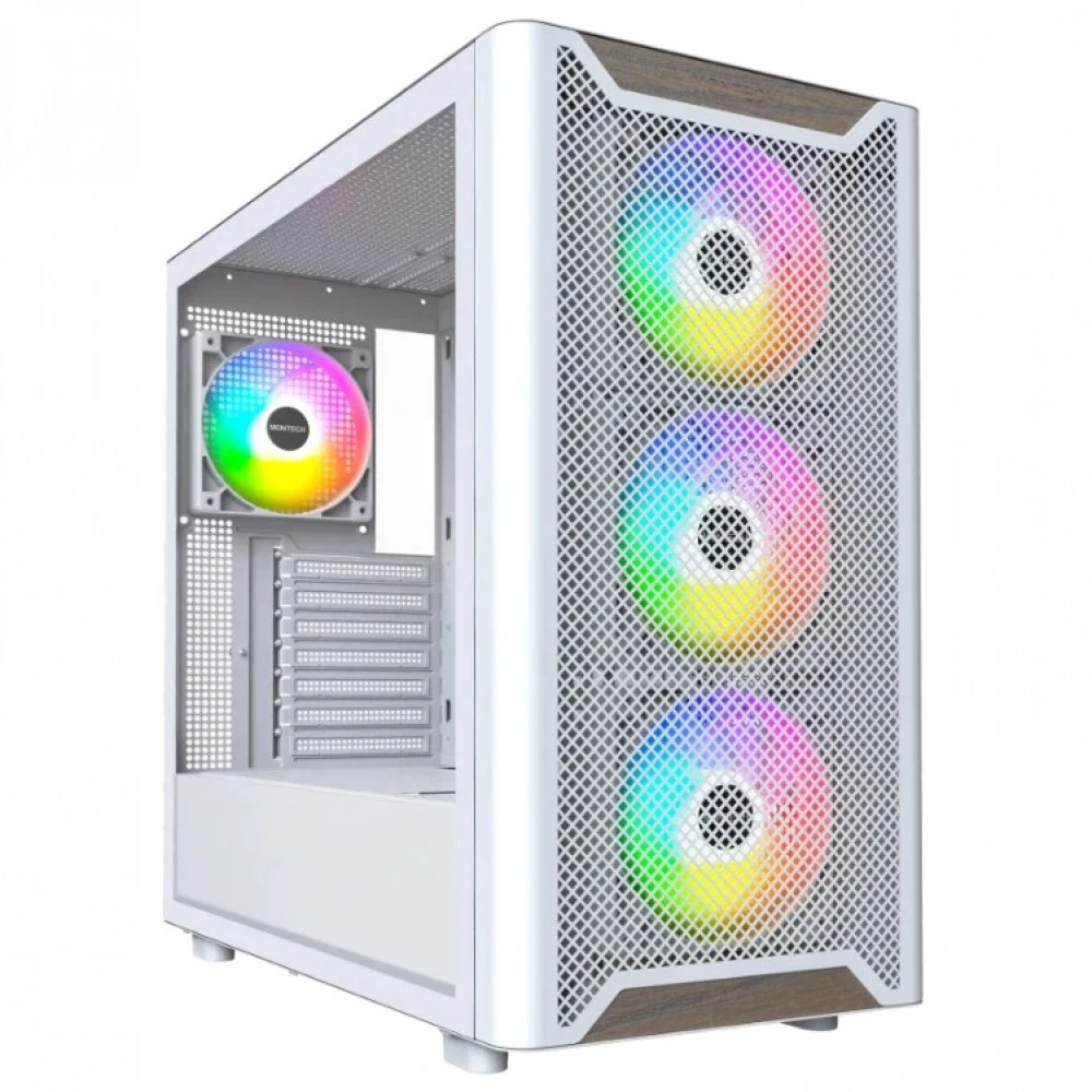 Корпус Montech XR Wood белый без БП ATX 9x120mm 4x140mm 2xUSB3.0 audio bott PSU