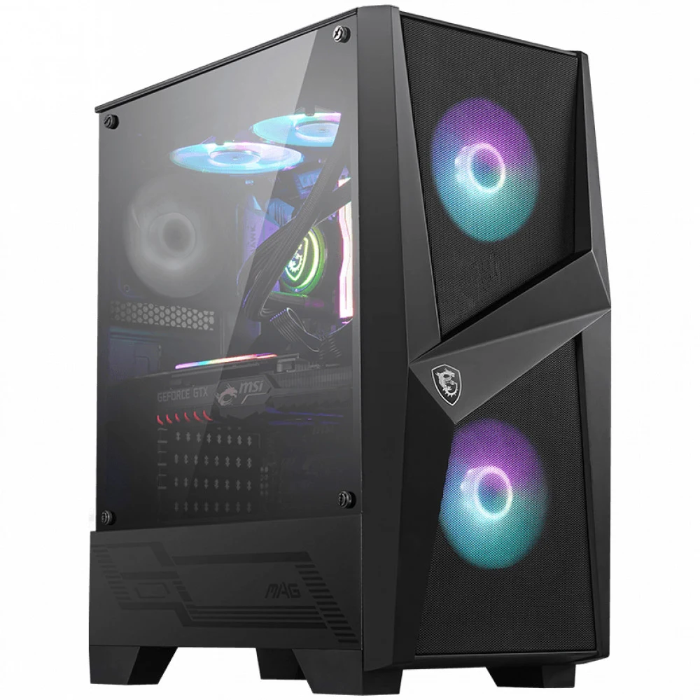 Корпус MSI MAG Forge 100R, Mid Tower, ATX, Black, 2x3.5"/3x2.5" HDD, 2xUSB3.0, Mic+Audio