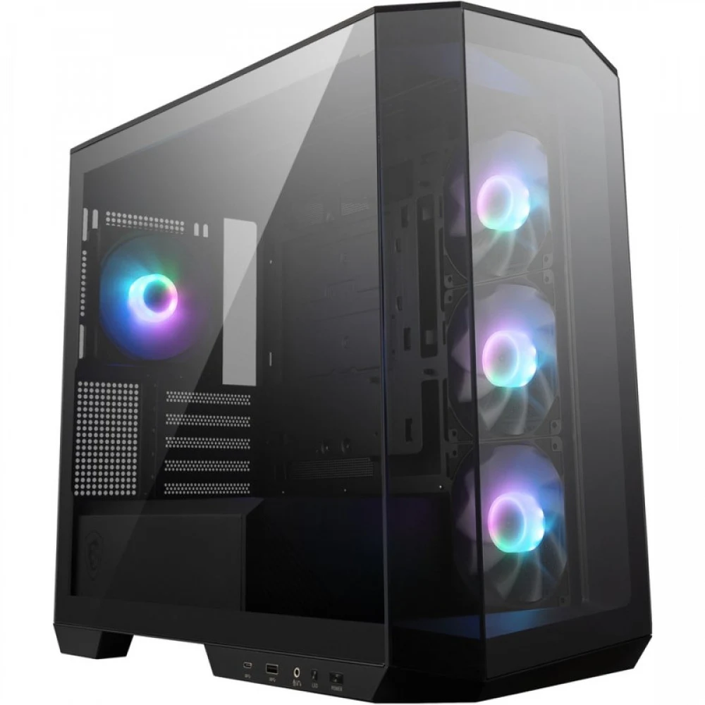 Корпус ПК без блока питания/ Case MSI MAG PANO M100R PZ, Mini-Tower, TG, 4x120mm ARGB, 1xUSB 3.2, 1xUSB 3.2 Type-C, mATX, mITX Black