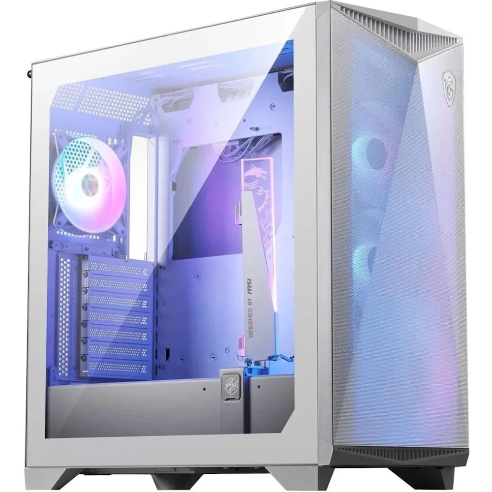 Корпус MSI MPG GUNGNIR 300R AIRFLOW White, Midi Tower, EATX ,2xUSB 3.2 Gen 1, 1xUSB 3.2 Gen2 Type-C, 4x120mm PWM ARGB Fan, ARGB+PWM Control Board, Tempered Glass Window