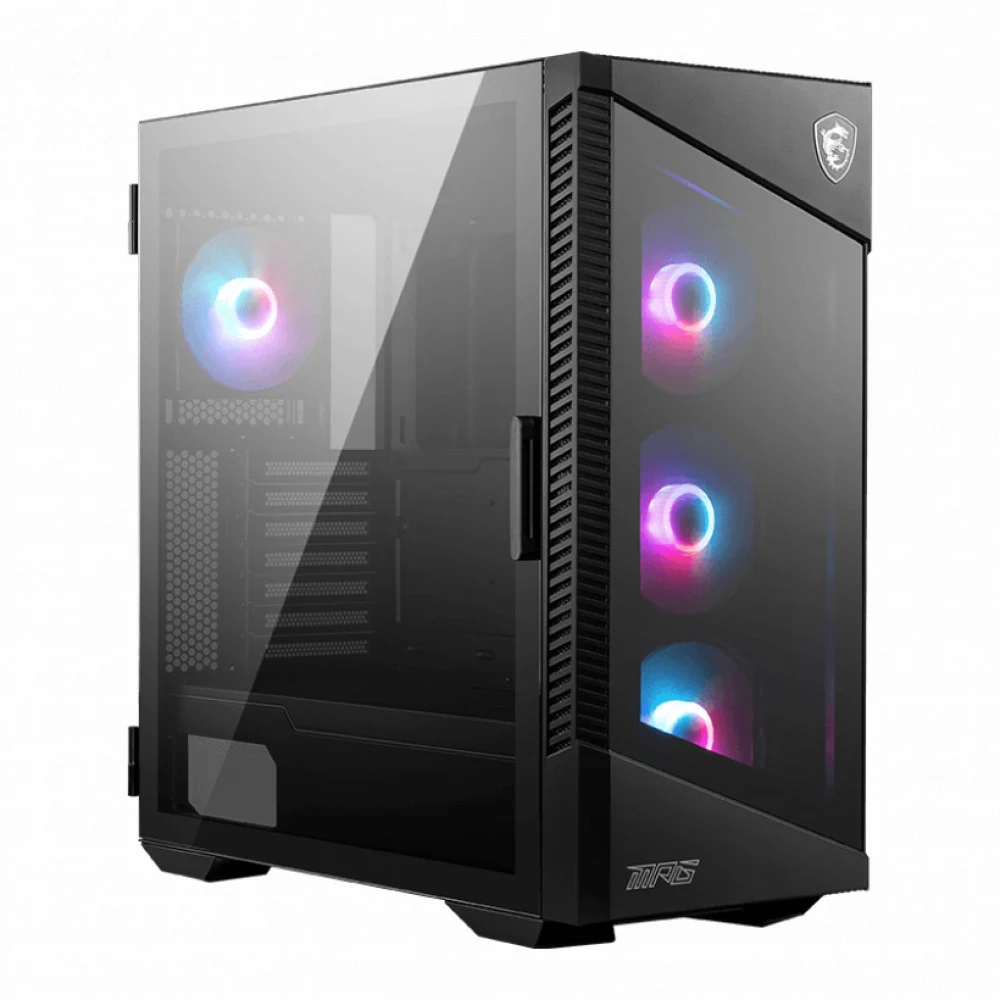 MSI MPG VELOX 100R, ATX, BLACK, WINDOW, 2x3.5", Compatible with 2.5" (Max up to 4x2.5"), 1xUSB 3.2 Type-C, 2xUSB 3.2 Gen 1, FRONT 3x120mm ARGB, REAR 1x120mm ARGB