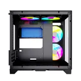 Корпус Powercase Vision Micro, Black, Tempered Glass, 4х 120mm 5-color fan, чёрный, mATX (CVBM-L4) (CVBM-L4) (202896)
