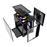 Корпус Powercase Vision Micro, Black, Tempered Glass, 4х 120mm 5-color fan, чёрный, mATX (CVBM-L4) (CVBM-L4) (202896)
