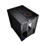 Корпус Powercase Vision Micro, Black, Tempered Glass, 4х 120mm 5-color fan, чёрный, mATX (CVBM-L4) (CVBM-L4) (202896)