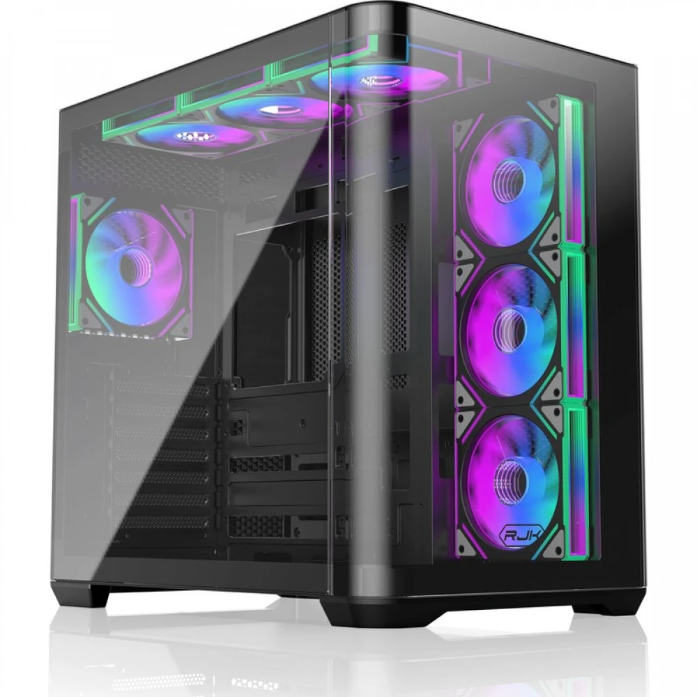 Корпус без блока питания/ Case Raijintek ATREUS BT7, Midi-Tower, TG, 7x120mm ARGB, 2xUSB-A 3.0 + 1xUSB Type-C , E-ATX, ATX, mATX, mITX Black