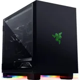 Компьютерный корпус RAZER Tomahawk Mini-ITX, RC21-01400100-R3M1, Mini-DTX, алюминий, закаленное стекло, настольное шасси, 3 слота расширения, 3x 2,5” жесткий диск или SSD, Сталь SPCC толщиной 0,8 мм
