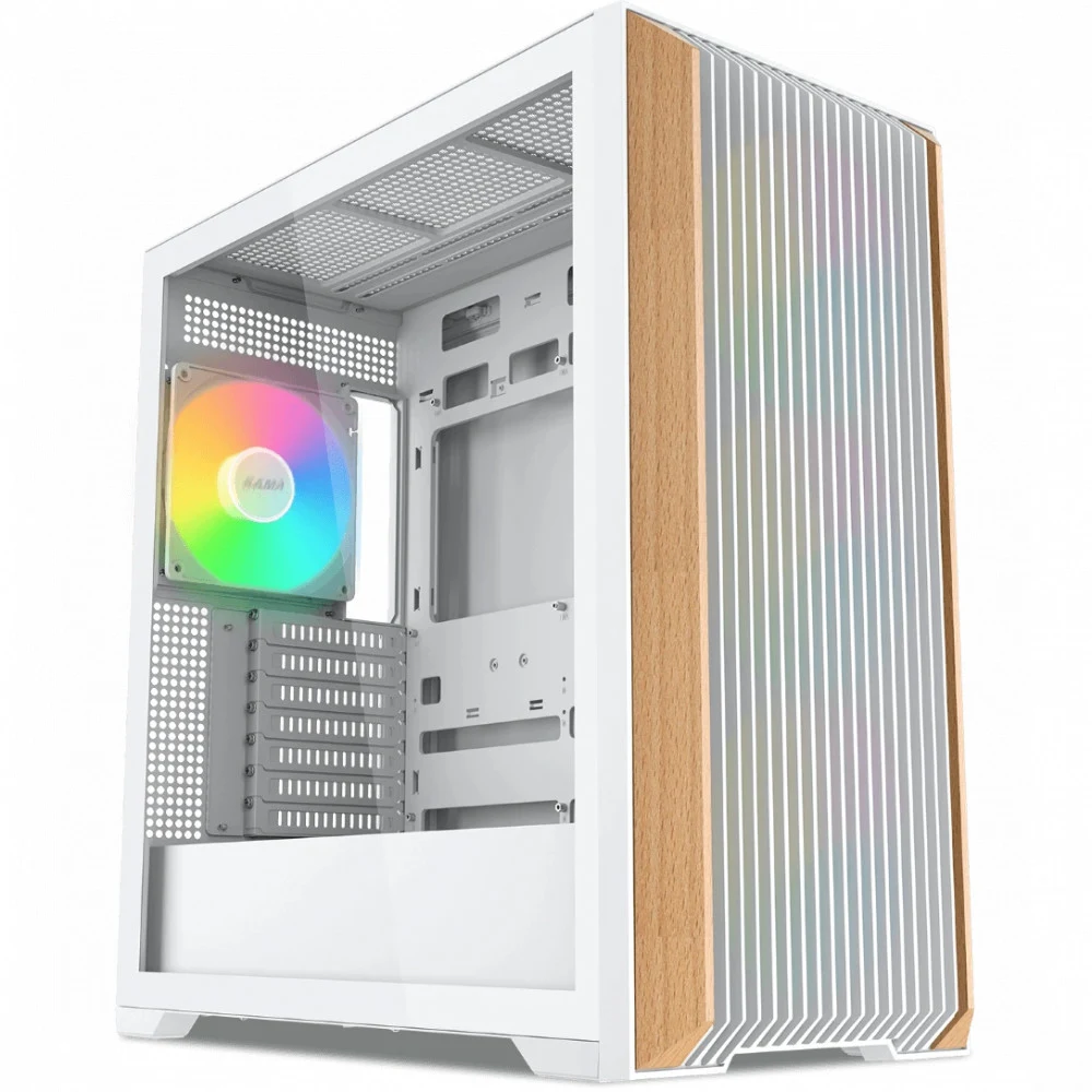 Корпус ПК без блока питания/ Case SAMA Z60 White, Midi-Tower, TG, 4x140mm ARGB, 2xUSB 3.0 + 1xUSB 3.1 Type-C, E-ATX, ATX, mATX, mITX White