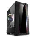 Sharkoon Elite Shark CA200G RGB led игровой корпус чёрный (E-ATX, Закаленное стекло, fan 1x120 мм, 2 x USB 3.0,2 x USB 2.0, audio)
