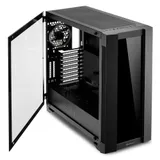 Sharkoon Elite Shark CA200G RGB led игровой корпус чёрный (E-ATX, Закаленное стекло, fan 1x120 мм, 2 x USB 3.0,2 x USB 2.0, audio)