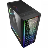 Корпус Sharkoon RGB LIT 100, Mid Tower, ATX, Black, 2x3.5"/6x2.5" HDD, 3xUSB, Mic+Audio