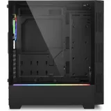 Корпус Sharkoon RGB LIT 100, Mid Tower, ATX, Black, 2x3.5"/6x2.5" HDD, 3xUSB, Mic+Audio