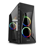 Sharkoon NIGHT SHARK RGB led игровой корпус чёрный (ATX, закаленное стекло, fan 2x120 мм + 1x120 мм + 1x120 мм, 2xUSB 2.0, 2xUSB 3.0, audio)