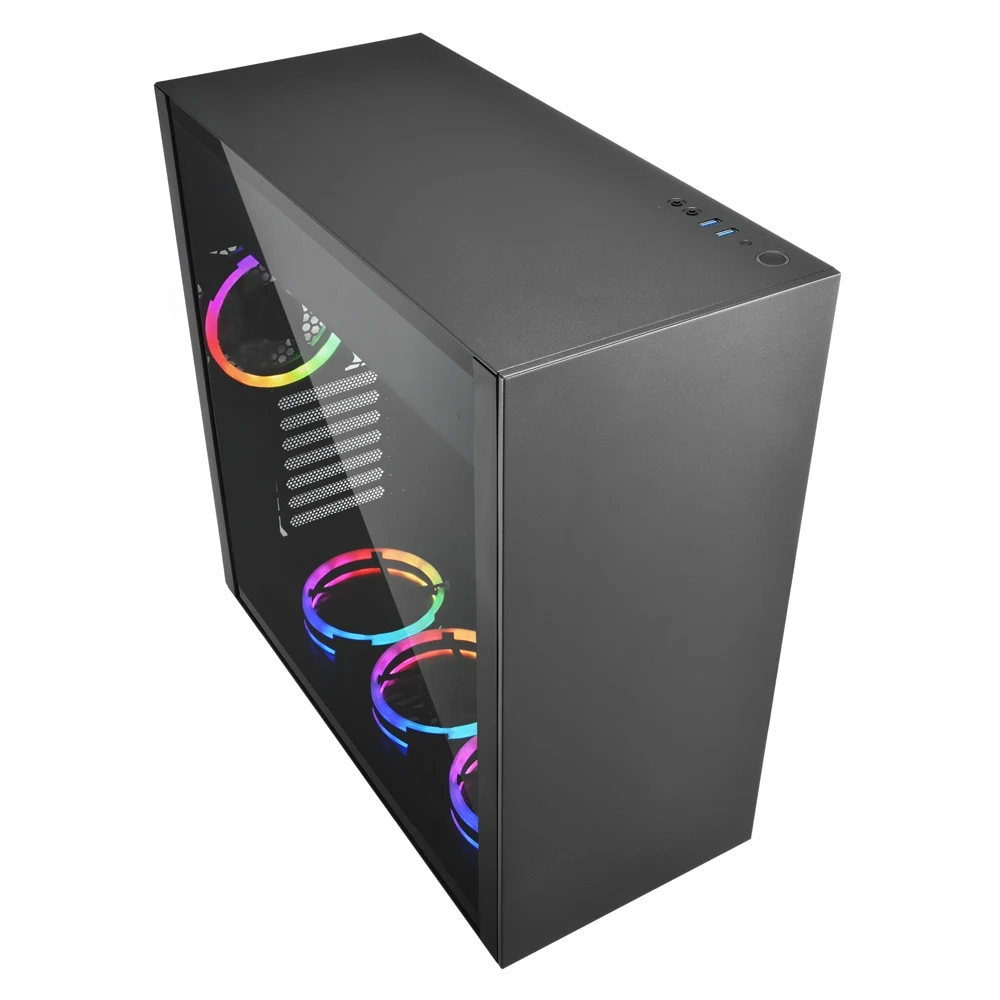 Корпус Sharkoon Pure Steel RGB, Mid Tower, ATX, Black, 3x3.5"/5x2.5" HDD, 2xUSB3.0, Mic+Audio