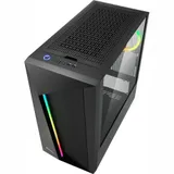 Sharkoon REV100 RGB Игровой корпус чёрный (ATX, закаленное стекло, fan 1x120 мм + 1 RGB x120 мм, 2xUSB 2.0, 2xUSB 3.0, audio)