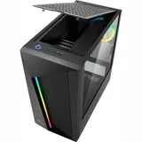 Sharkoon REV100 RGB Игровой корпус чёрный (ATX, закаленное стекло, fan 1x120 мм + 1 RGB x120 мм, 2xUSB 2.0, 2xUSB 3.0, audio)