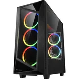 Sharkoon REV200 RGB игровой корпус чёрный (ATX, закаленное стекло, fan 3x120 мм + 2x120 мм, 2xUSB 2.0, 2xUSB 3.0, audio)