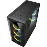 Sharkoon REV200 RGB игровой корпус чёрный (ATX, закаленное стекло, fan 3x120 мм + 2x120 мм, 2xUSB 2.0, 2xUSB 3.0, audio)