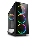 Корпус ПК без БП Sharkoon TG4 RGB <ATX, 2x3.5, 4x2.5, 2xUSB 3.0, Audio, 3x120mm RGB F/P, 1x120mm RGB R/P, 455*200*430mm>