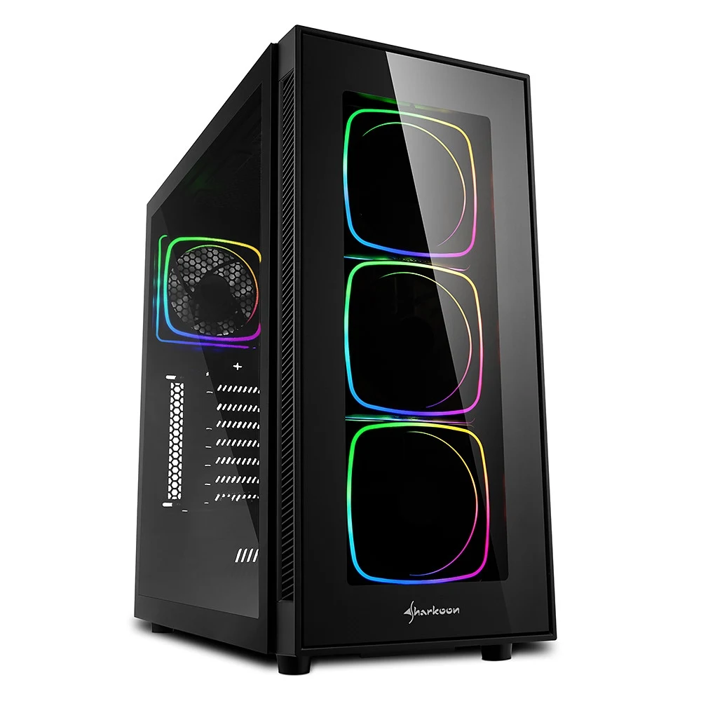 Корпус ПК без БП Sharkoon TG6 RGB &lt ATX, 3x3.5, 4x2.5, 2xUSB 3.0, 2xUSB2.0, Audio, 452*215*465mm&gt