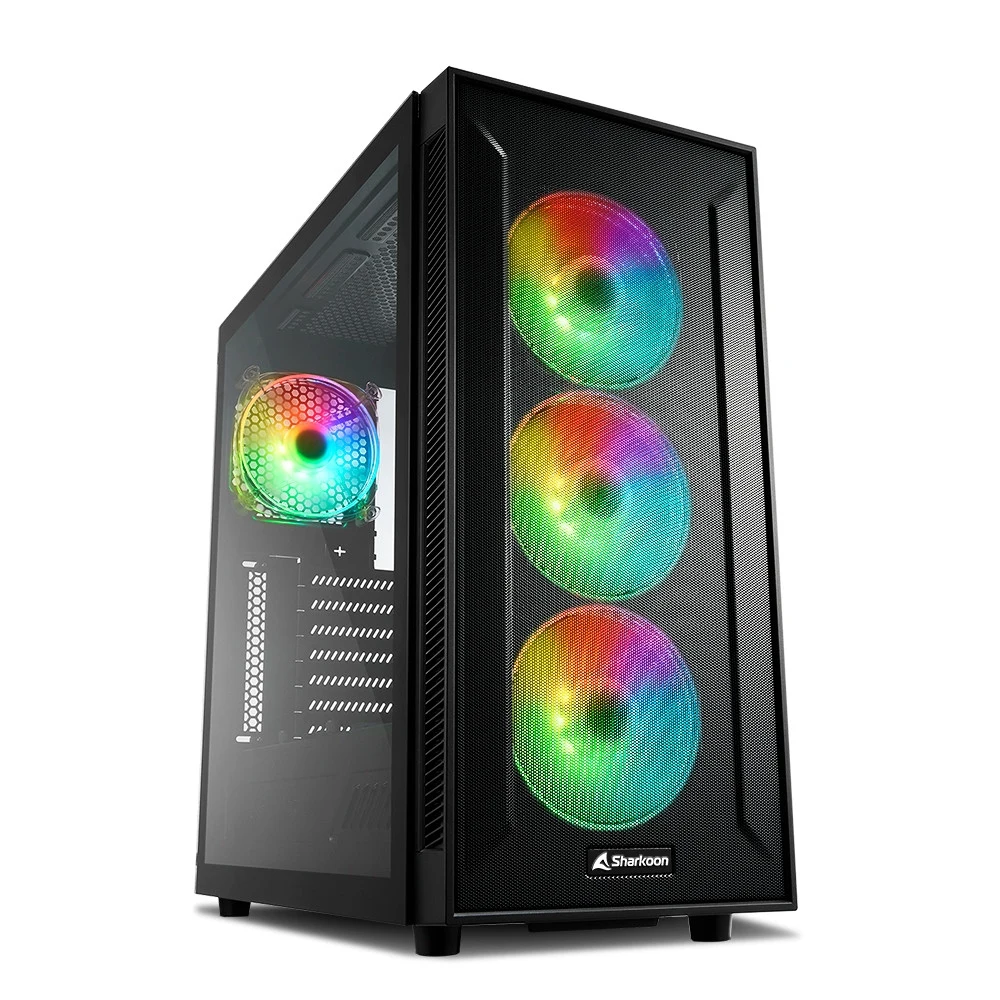 Корпус ПК без БП Sharkoon TG6M RGB &lt ATX, 3x3.5, 4x2.5, 2xUSB 3.0, 2xUSB2.0, Audio, 452*215*465mm&gt
