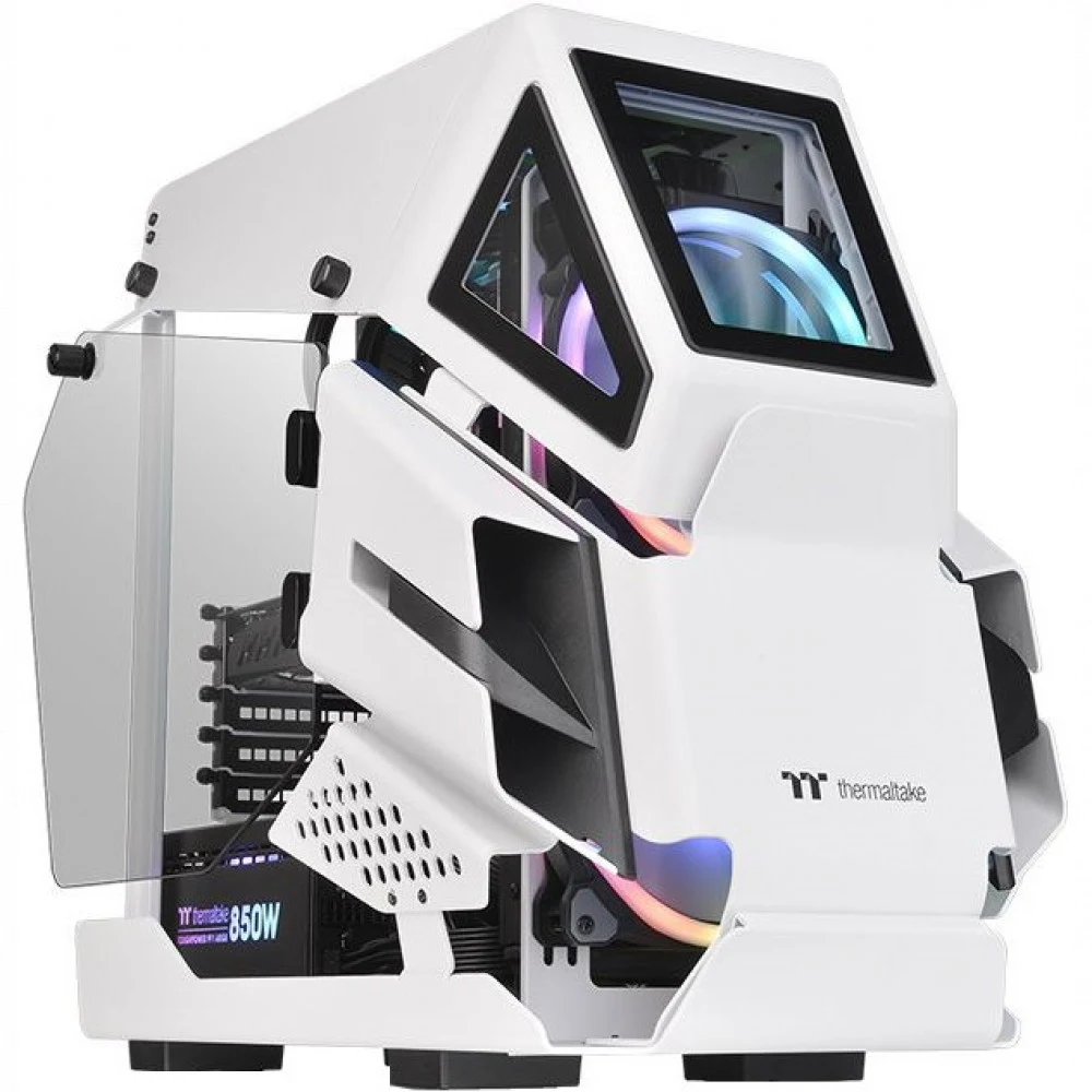 Компьютерный корпус, Thermaltake, AH T200 Snow, CA-1R4-00S6WN-00, Micro-Tower, M-ATX/ Mini-ITX, USB 3.1 Type C*1/ 3.0*2/ 2.0*1, HD-Audio, Высота процессорного куллера до 150 мм, Длина VGA до 320 мм,