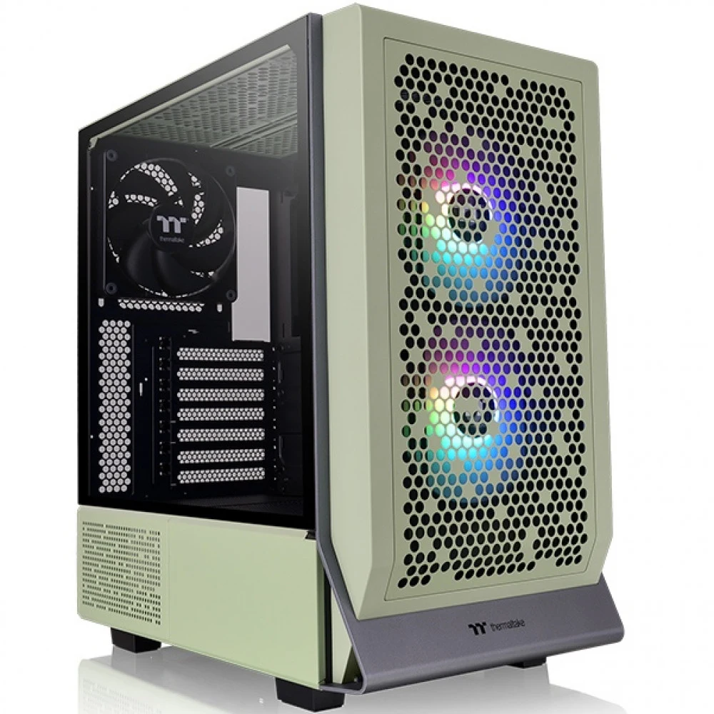 Компьютерный корпус, Thermaltake, Ceres 300 TG ARGB Matcha Green, CA-1Y2-00MEWN-00, Mid Tower, Mini-ITX/M-ATX/ATX/E-ATX, USB 3.0*2/Type C*1, HD-Audio+Mic, 2*140 мм CT140 ARGB fan/1*140мм CT140, Высо