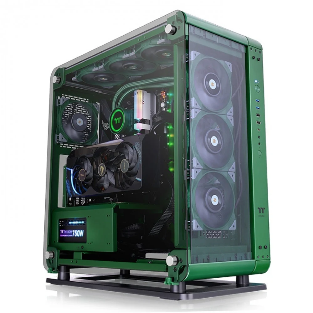 Компьютерный корпус, Thermaltake, Core P6 TG Racing Green, CA-1V2-00MCWN-00, Mid Tower, ATX/M-ATX/Mini-ITX/CEB, Type-C*1, USB 3.0*2, USB 2.0*2, HD Audio, Высота процессорного куллера до 180мм, Длина