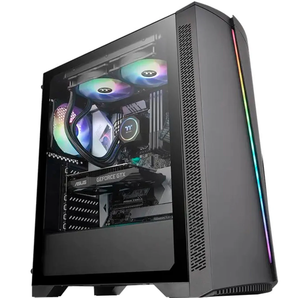 Компьютерный корпус, Thermaltake, H350 TG RGB, CA-1R9-00M1WN-00, Mid tower, ATX/M-ATX/Mini-ITX, USB 3.0*1/2.0*2, HD-Audio, 1*120 мм, Высота процессорного куллера до 150 мм, Длина VGA до 300 мм, 2*3.