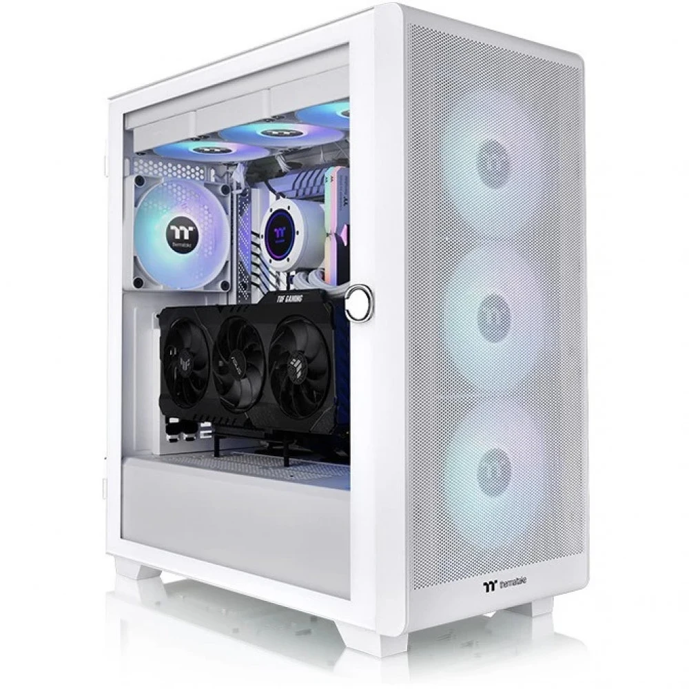 Компьютерный корпус, Thermaltake, S250 TG ARGB Snow, CA-1Y6-00M6WN-00, ATX / m-ATX / m-ITX, 2*3.5"/2*2.5", Высота кулера до 165 мм, Длина VGA до 400 мм, 490 x 218 x 462 мм, Без Б/П, Белый