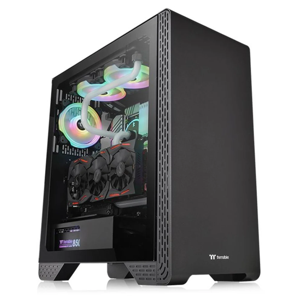 Компьютерный корпус, Thermaltake, S300 TG, CA-1P5-00M1WN-00, Mid-tower, Mini-ITX/M-ATX/ATX, USB 2.0*2/USB 3.0*1, HD Audio,1*120мм вентилятор, Высота процессорного куллера до 170 мм, Длина VGA до 360