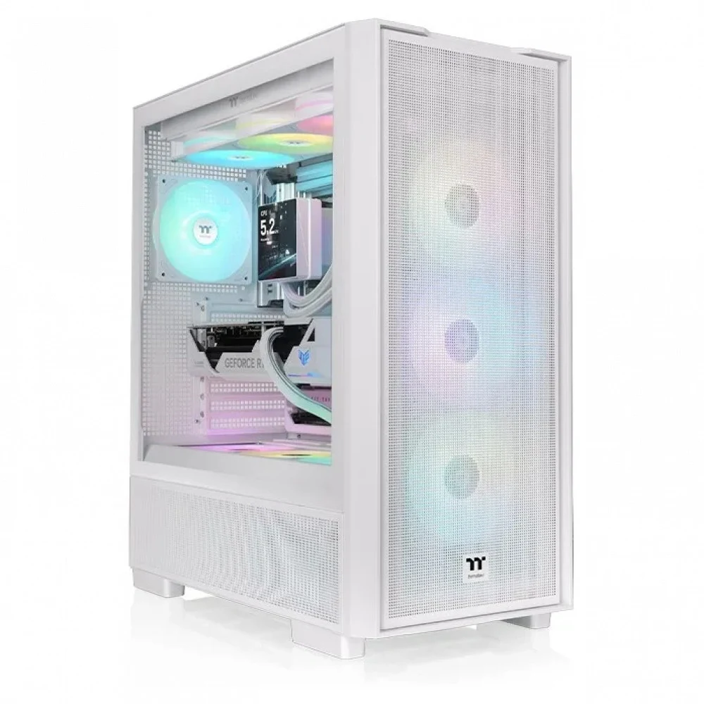 Компьютерный корпус, Thermaltake, S380 TG ARGB Snow, CA-11K-00M6WN-00, ATX / m-ATX / m-ITX, 2*3.5"/2*2.5", Высота кулера до 180 мм, Длина VGA до 400 мм, 536 x 238 x 485 мм, Без Б/П, Белый