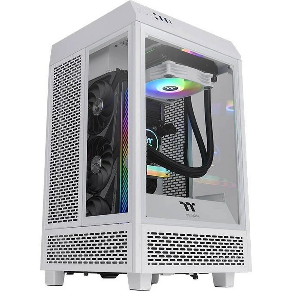 Компьютерный корпус, Thermaltake, The Tower 100 Snow, CA-1R3-00S6WN-00, Mini Tower, Mini-ITX, USB 3.2 (Gen 2) Type-C*1, USB 3.0*2, 2*120 мм, 2*2,5"/2*3,5", Максимальная длина видеокарты 330мм, Макси