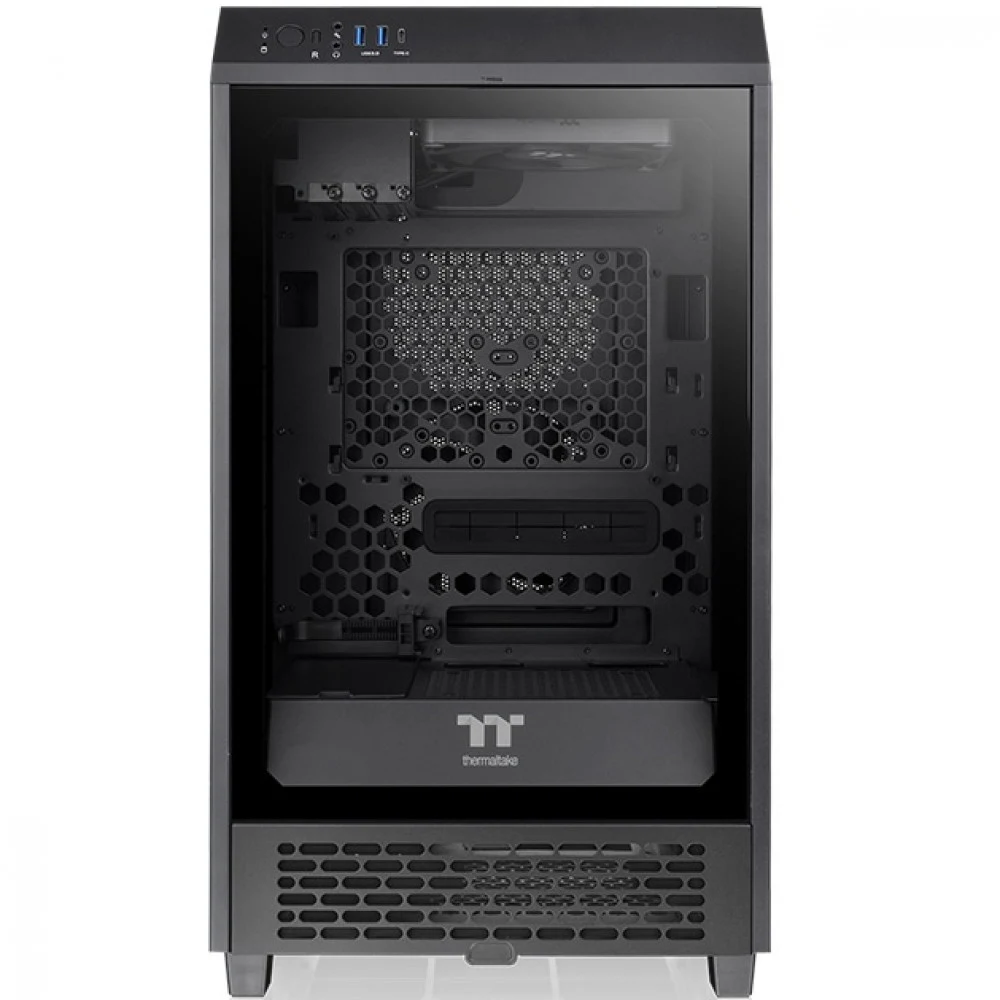 Компьютерный корпус, Thermaltake, The Tower 200, CA-1X9-00S1WN-00, Mini Tower, Mini-ITX, USB 3.0*2/Type C*1, HD-Audio+Mic, Кулер 2*140 мм, Высота процессорного кулера до 200 мм, Длина VGA до 380 мм,