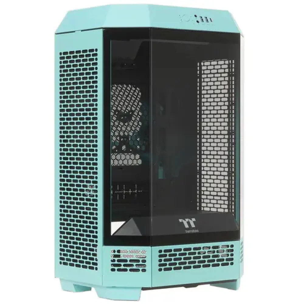 Компьютерный корпус, Thermaltake, The Tower 300 Turquoise, CA-1Y4-00SBWN-00, Micro-Tower, Mini-ITX/M-ATX, USB 3.2*1, USB 3.0*2, HD Audio/mic, 2*140мм CT140 fan, Максимальная длина видеокарты 400мм,