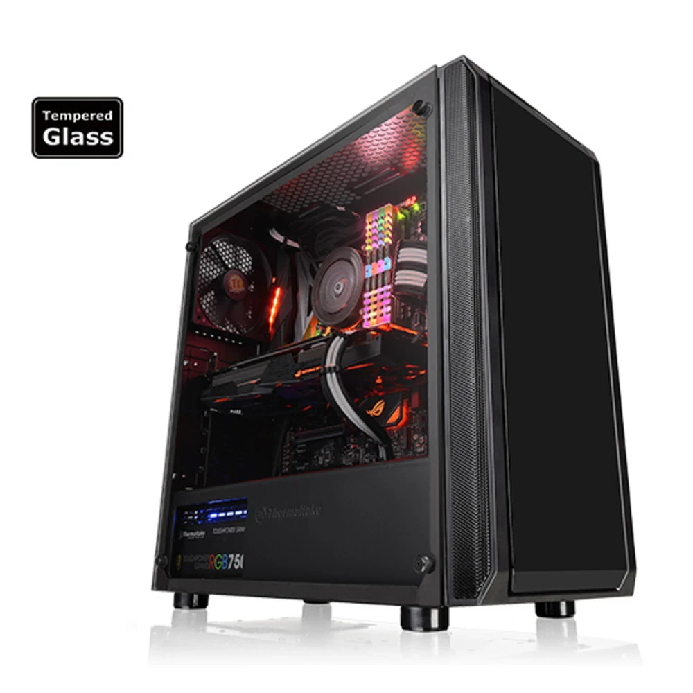 Компьютерный корпус, Thermaltake, Versa J23 TG, CA-1L6-00M1WN-00, ATX/Micro ATX/Mini-ITX, USB 3.0/2*2.0, HD-Audio+Mic, 1*120 мм (зад.панель), Высота процессорного куллера до 160 мм, Длина VGA до 310