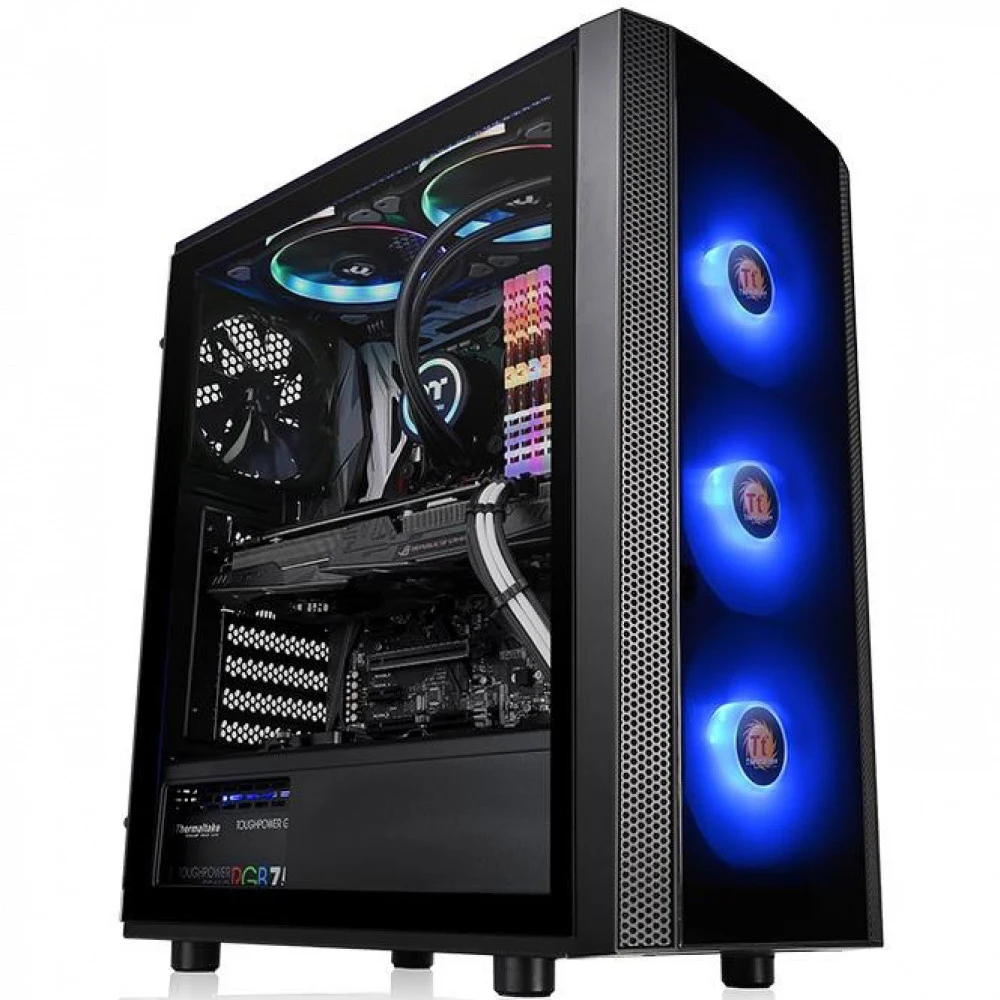Компьютерный корпус, Thermaltake, Versa J25 TG RGB, CA-1L8-00M1WN-01, SPCC, Tempered Glass*1, 120mm RGB Fans*3+120mm Standard Fan*1, MB Sync, ATX/Micro ATX/Mini-ITX, USB 3.0x2, HD Audiox1, Высота пр