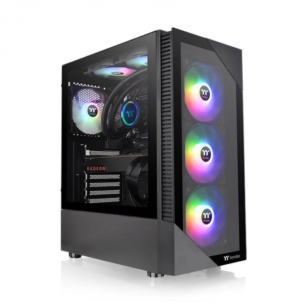 Компьютерный корпус, Thermaltake, View 200 TG Black ARGB, CA-1X3-00M1WN-00, Mid Tower, ATX/M-ATX/Mini ATX, USB3.0*2, HD-Audio, 3*120мм ARGB Lite fan, Высота кулерного процессора 166мм, Длина VGA до