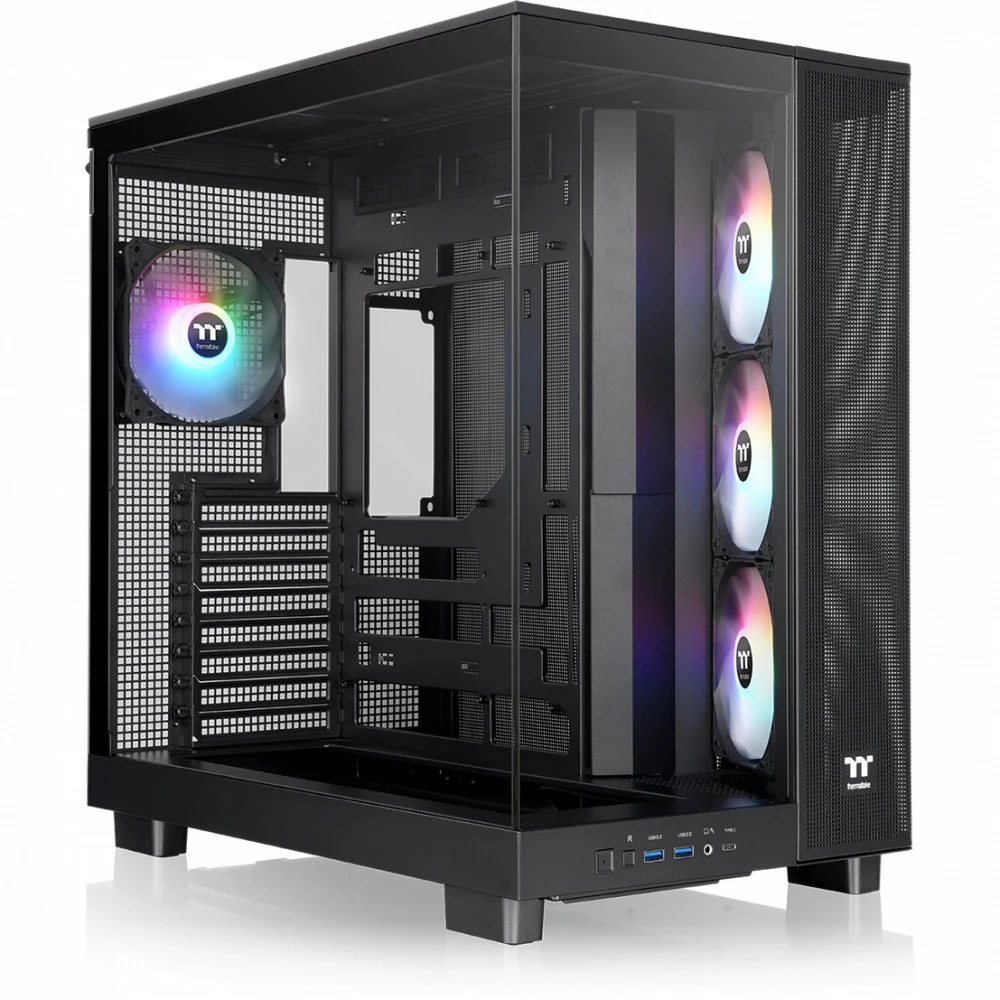 Компьютерный корпус, Thermaltake, View 380 XL TG ARGB, CA-11E-00M1WN-00, ATX / Micro ATX / Mini ITX, 1*3.5"/2*2.5", Высота кулера до 160 мм, Длина VGA до 420 мм, 471 x 288 x 469 мм, Без Б/П, Черный