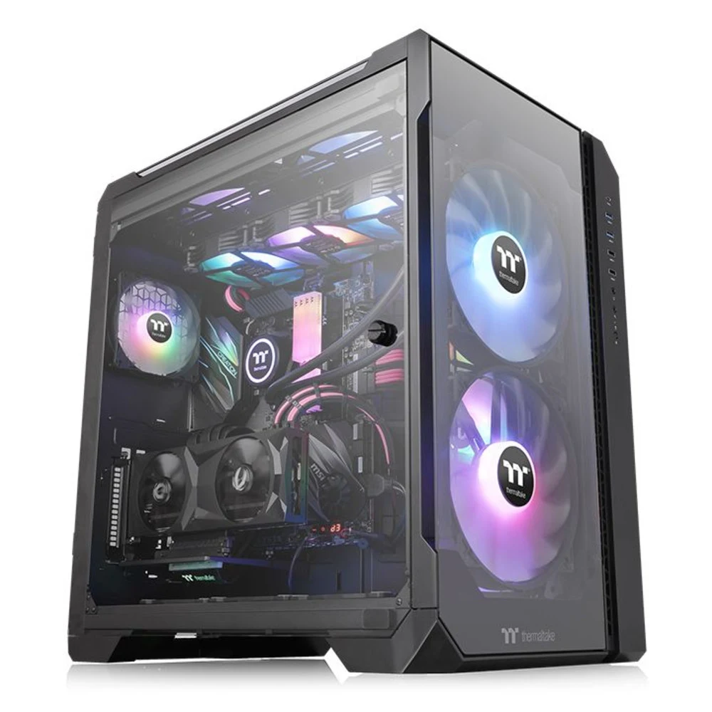 Компьютерный корпус, Thermaltake, View 51 TG ARGB, CA-1Q6-00M1WN-00, SPCC, TemperedGlass*3, 200mm ARGB Fan*2 + 120mm ARGBFan*1, ATX/Micro ATX/Mini-ITX/E-ATX, USB 1*3.1/2*2.0/3*3.0, HD-Audio, RGB But