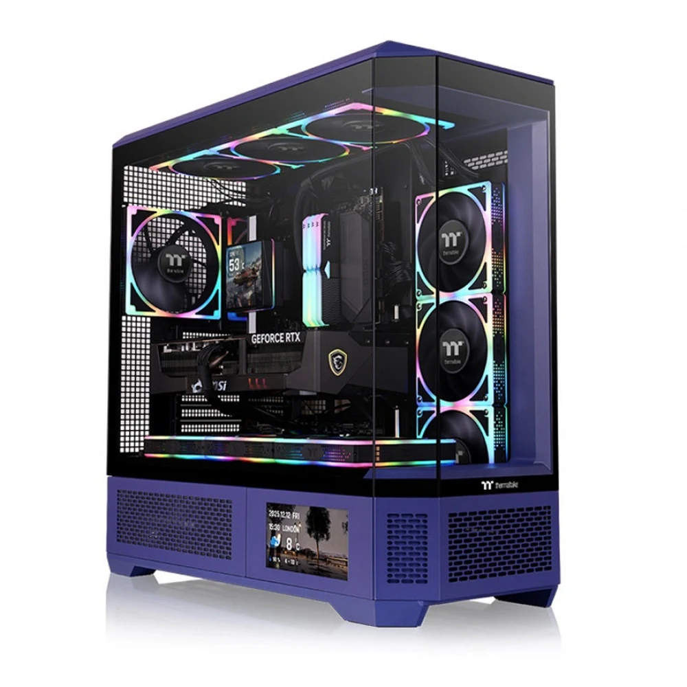 Компьютерный корпус, Thermaltake, View 600 TG Transformative Teal, CA-11H-00FNWN-00, E-ATX / ATX, 3*3.5"/3*2.5", Высота кулера до 175 мм, Длина VGA до 480 мм, 560 249 584 мм, Без Б/П, Бирюзовый