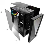Корпус Wintek Space JX188-5 TG, Mid Tower, ATX, Black, 2x3.5"/2x2.5" HDD, 2xUSB, 2xUSB3.0, Mic+Audio